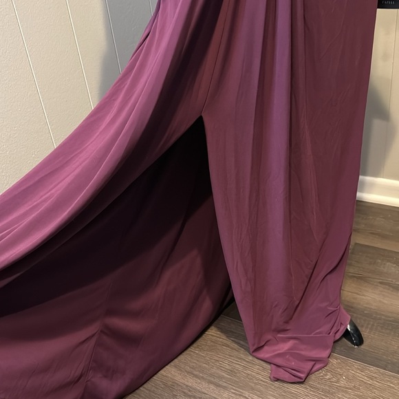 NWT Adrianna Papell Women's 14 Twist Front Jersey Gown 2/3 Bell Sleeves Zipper - Picture 7 of 11